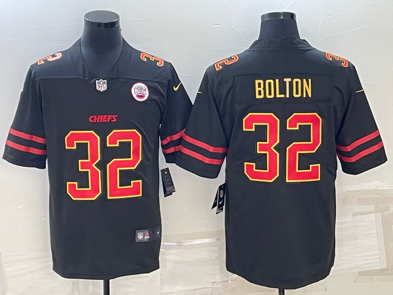 Men’s Kansas City Chiefs #32 Nick Bolton Black Red Gold Vapor Untouchable Limited Stitched Jersey Men’s Kansas City Chiefs #32 Nick Bolton Black Red Gold Vapor Untouchable Limited Stitched Jersey